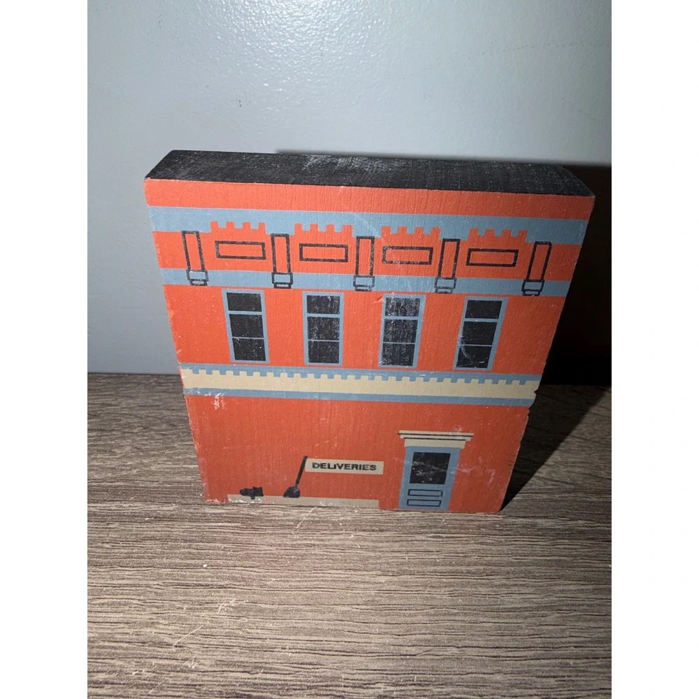 Vintage 1991 The Cats Meow Village Spankys Hardware Company Series IX Wood Block